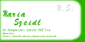 maria szeidl business card